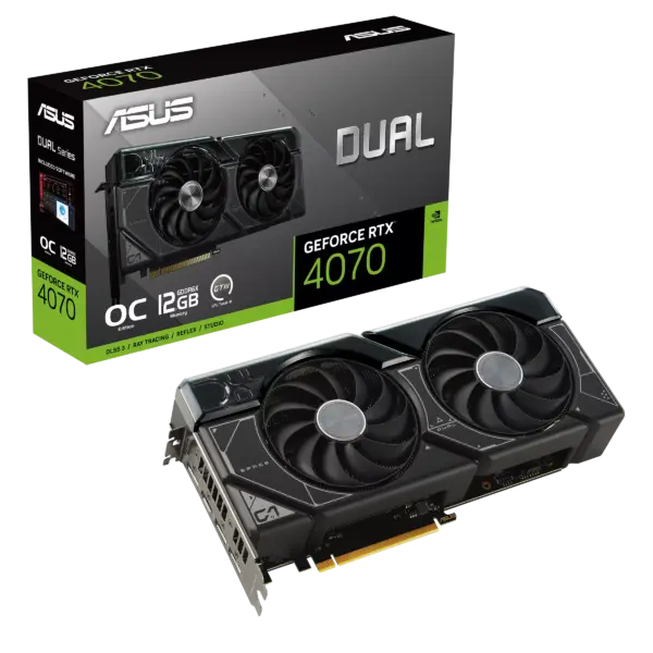 ASUS Dual NVIDIA GeForce RTX 4070 OC Edition 12G GDDR6X Graphics Card