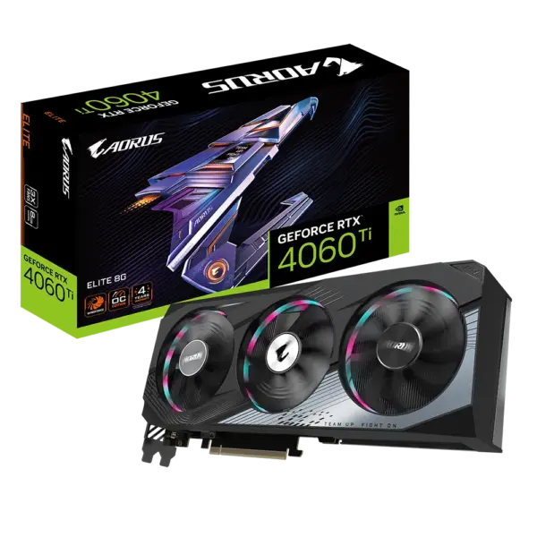 Gigabyte AORUS NVIDIA GeForce RTX 4060 Ti ELITE 8G Box View