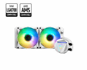MSI MAG CORELIQUID 240R V2 White 240mm ARGB All-In-One Liquid CPU Cooler