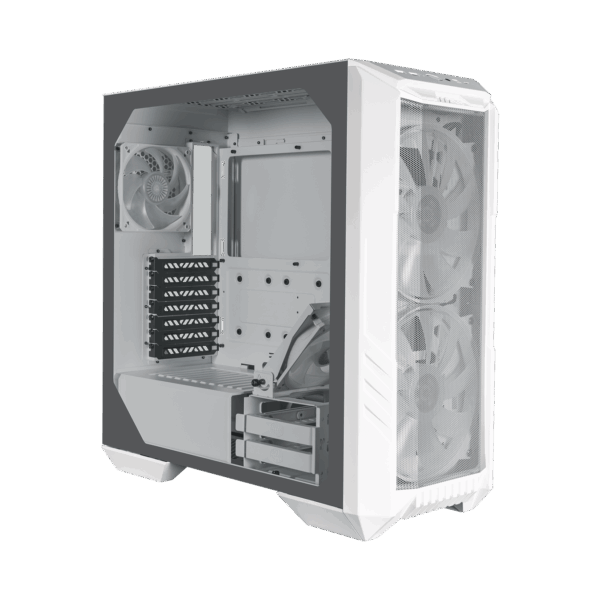 Cooler Master HAF 500 White Side Glass Panel View
