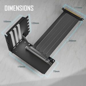 About the Antec 200mm PCIe 4.0 Riser Black Cable Top View
