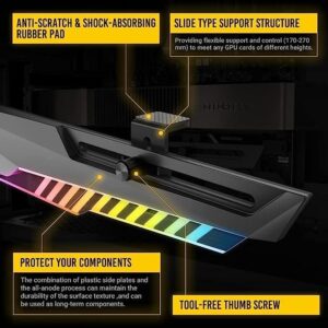 Antec Dagger ARGB Five-Hole Black Graphics Card Support Bracket Slide Type Support