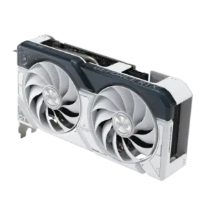 ASUS Dual NVIDIA GeForce RTX 4060 Ti White OC Edition Angled View