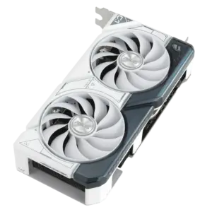 ASUS Dual NVIDIA GeForce RTX 4060 Ti White OC Edition Top Angled View
