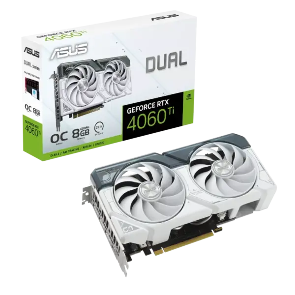 ASUS Dual NVIDIA GeForce RTX 4060 Ti White OC Edition Box View