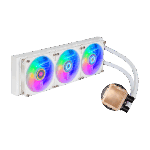 Cooler Master MasterLiquid Pro PL360 Flux White Angled Front View