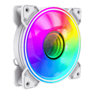 GameMax Dual Ring Infinity 120mm ARGB Case Fan - White