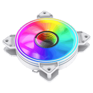 GameMax Dual Ring Infinity 120mm ARGB Case Fan - White