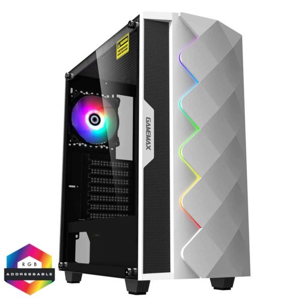 GameMax Diamond ARGB White Gaming PC Case