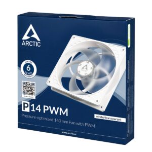 Arctic P14 PWM 140mm Pressure Optimised PWM White/Transparent Case Fan