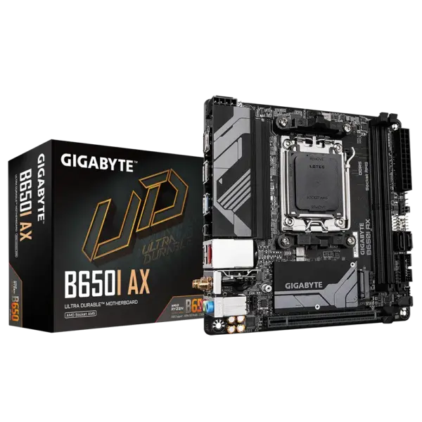 Gigabyte B650I AX – AMD B650 Chipset (Socket AM5) PCIe 4.0 DDR5 Mini-ITX Motherboard