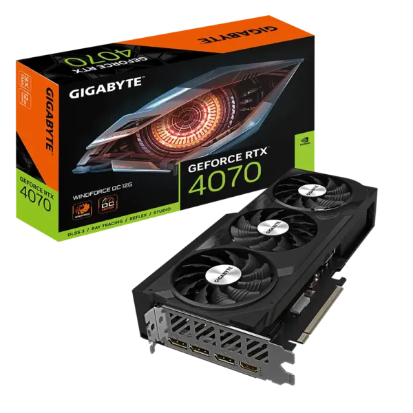 Gigabyte NVIDIA GeForce RTX 4070 WINDFORCE OC 12G GDDR6X Graphics Card