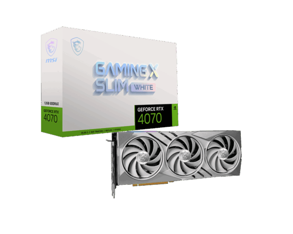 MSI NVIDIA GeForce RTX 4070 Gaming X Slim White 12G GDDR6X Graphics Card