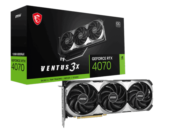 MSI NVIDIA GeForce RTX 4070 VENTUS 3X E OC 12G GDDR6X Graphics Card