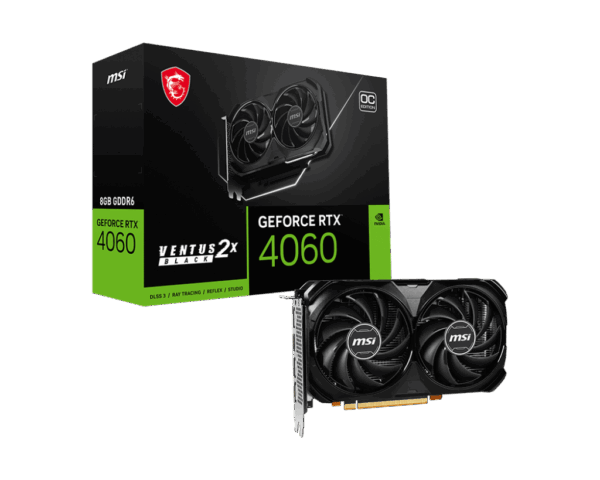 MSI NVIDIA GeForce RTX 4060 VENTUS 2X Black OC 8GB GDDR6 Graphics Card