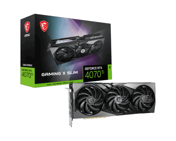 MSI NVIDIA GeForce RTX 4070 Ti Gaming X Slim 12G GDDR6X Graphics Card