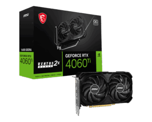 MSI NVIDIA GeForce RTX 4060 Ti VENTUS 2X Black OC 16GB GDDR6 Graphics Card