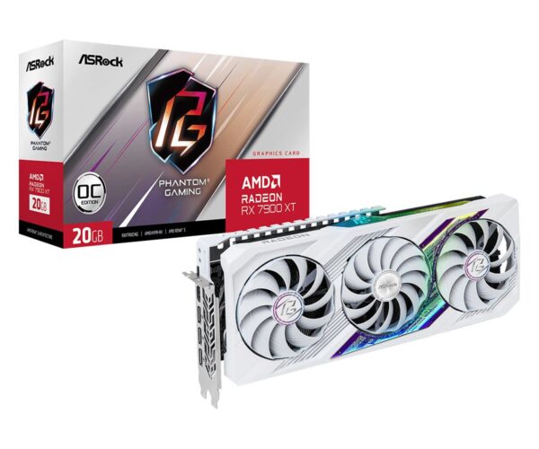 ASRock AMD Radeon RX 7900 XT Phantom Gaming White 20GB OC GDDR6 Graphics Card