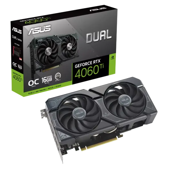 ASUS Dual NVIDIA GeForce RTX 4060 Ti OC Edition 16GB GDDR6 Graphics Card