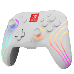 PDP Afterglow Wave Nintendo Switch Wireless Controller Angled Front View