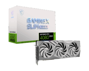 MSI NVIDIA GeForce RTX 4080 SUPER GAMING X SLIM 16G GDDR6X WHITE Graphics Card & Box