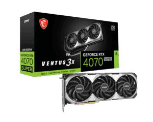 MSI NVIDIA VENTUS GeForce RTX 4070 SUPER 3X OC 12 GB GDDR6X Graphics Card & Box