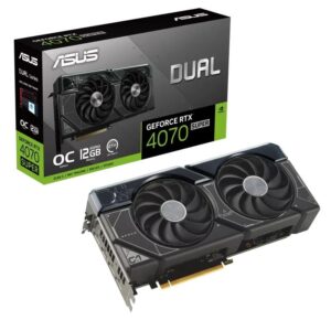 ASUS DUAL NVIDIA RTX 4070 SUPER OC Graphics Card & Box