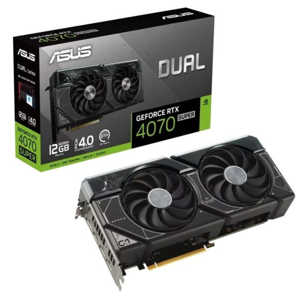 ASUS DUAL NVIDIA RTX 4070 SUPER Graphics Card & Box