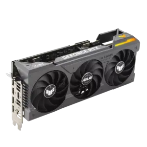 ASUS TUF GAMING NVIDIA RTX 4070 Ti SUPER OC Graphics Card Downward Angle View & Ports