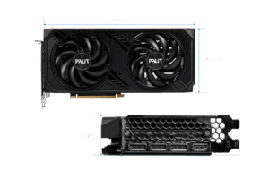 Palit NVIDIA RTX 4070 SUPER DUAL Graphics Card Front View & Ports