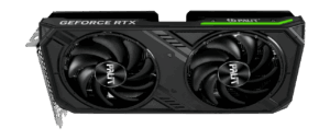 Palit NVIDIA RTX 4070 SUPER DUAL Graphics Card Front Angled View with Lighting