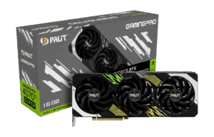 Palit NVIDIA RTX 4070 Ti SUPER GamingPro Graphics Card Coloured Flat View & Box