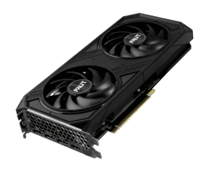 Palit NVIDIA RTX 4070 SUPER DUAL OC Graphics Card Angled View & Ports