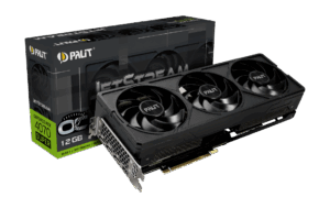 Palit NVIDIA RTX 4070 SUPER JetStream OC Graphics Card Angled View & Box