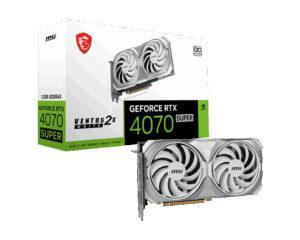 MSI GeForce NVIDIA RTX 4070 SUPER VENTUS 2X 12GB OC White GDDR6X Graphics Card & Box