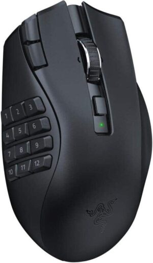 RAZER - Naga V2 HyperSpeed Mouse - Black Angled View