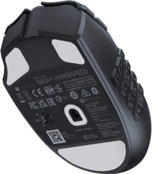 RAZER - Naga V2 HyperSpeed Mouse - Black Angled Base View