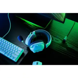 About the Razer - BlackShark V2 Pro Headset - White Flat View On Desk