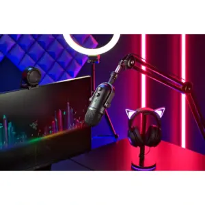 Razer - Seiren V2 Pro Microphone - Black Set Up View & Stand
