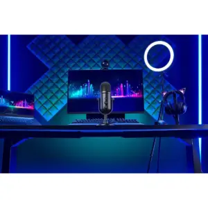 Razer - Seiren V2 Pro Microphone - Black Set Up Front View