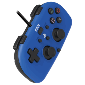 Hori - Wired Mini Gamepad For PlayStation 4 - Blue Side Angled View