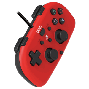 Hori - Wired Mini Gamepad For PlayStation 4 - Red Angled Side View