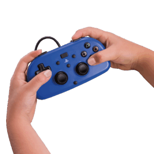 Hori - Wired Mini Gamepad For PlayStation 4 - Blue Angled View