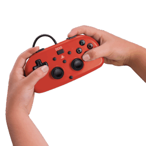 Hori - Wired Mini Gamepad For PlayStation 4 - Red In Use